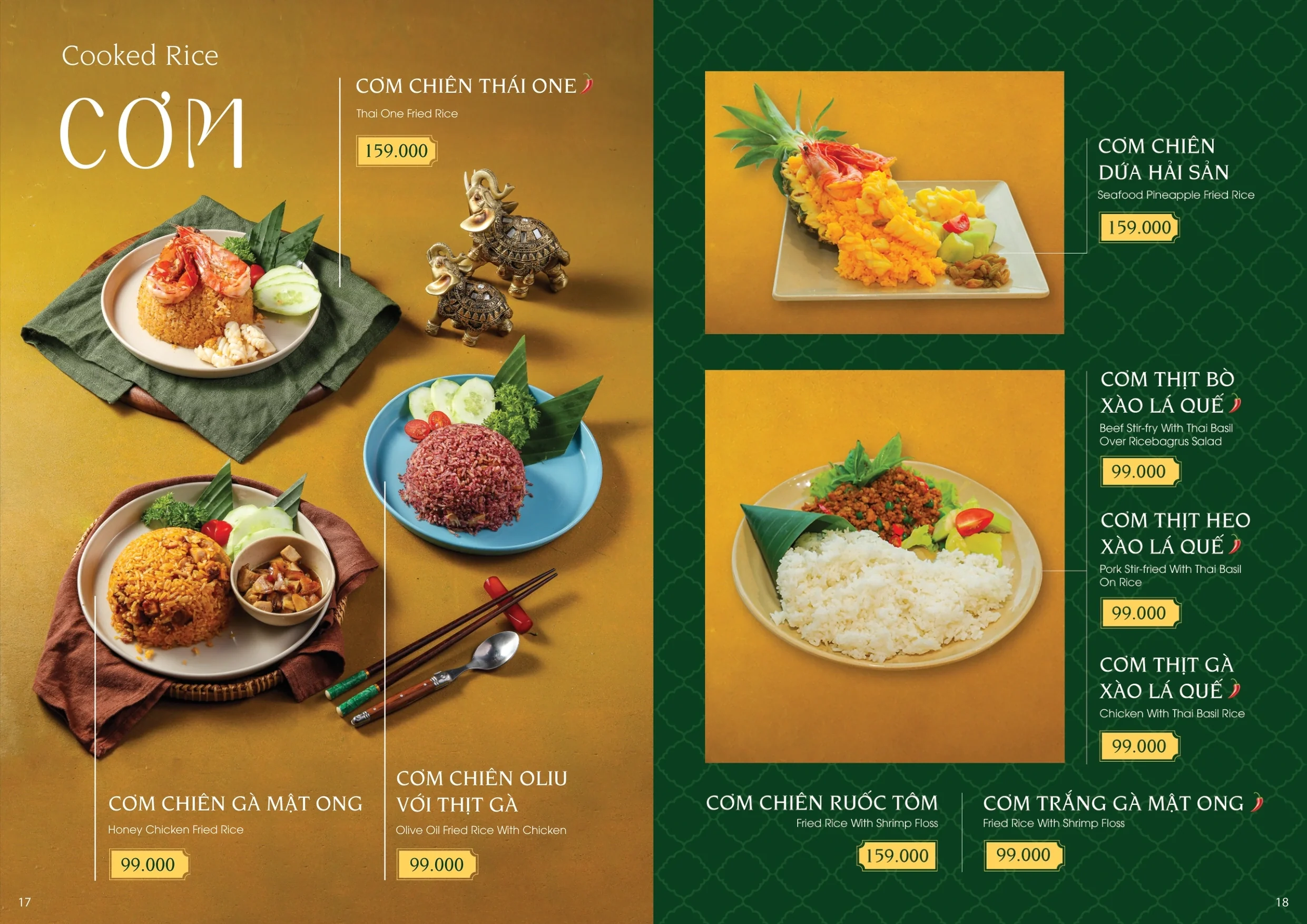 menu thai one update 18-19